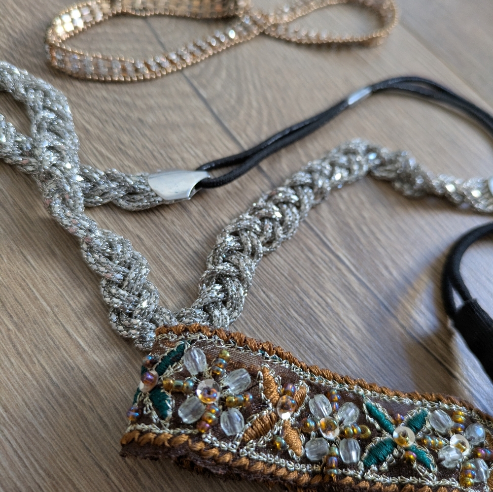 Headband Set - Silver, Gold, Black